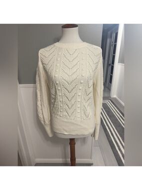 A New Day Elegant Cream Sweater Size M